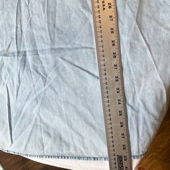 Speed Control Women Denim Shirt Dress size 2X Blue Half Button Down 3/4 Sleeve - Picture 4 of 14